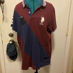 Color Block Polo short sleeve XL-XXL U.S.P.A Slim Fit vintage